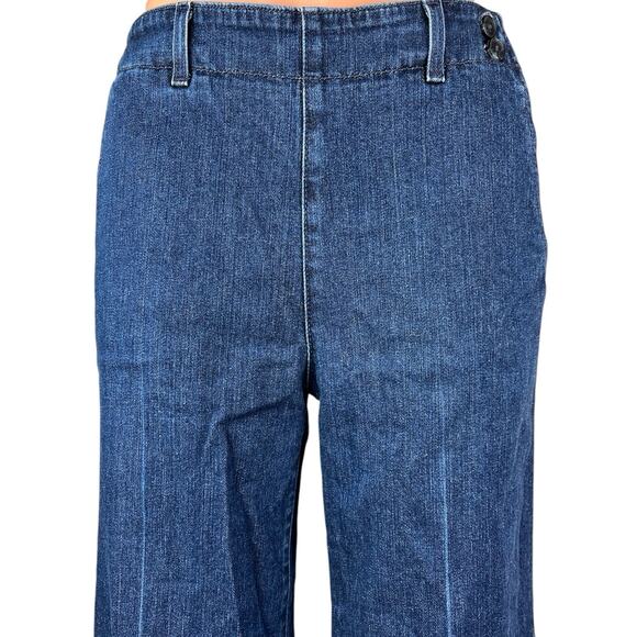 Adriano Goldschmied Juliette Blue Nautical Wide Leg Crop Trouser Jeans Pants 27 - Picture 4 of 7